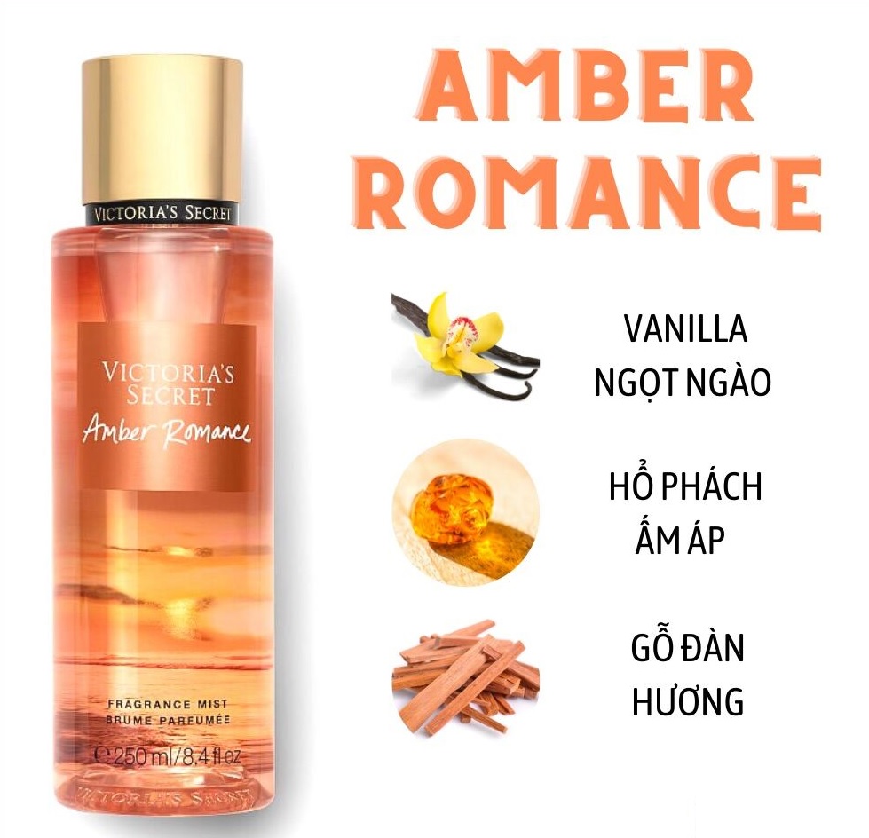 Xịt Thơm Toàn Thân Victorias Secret Amber Romance 250ML | myphamvina.com