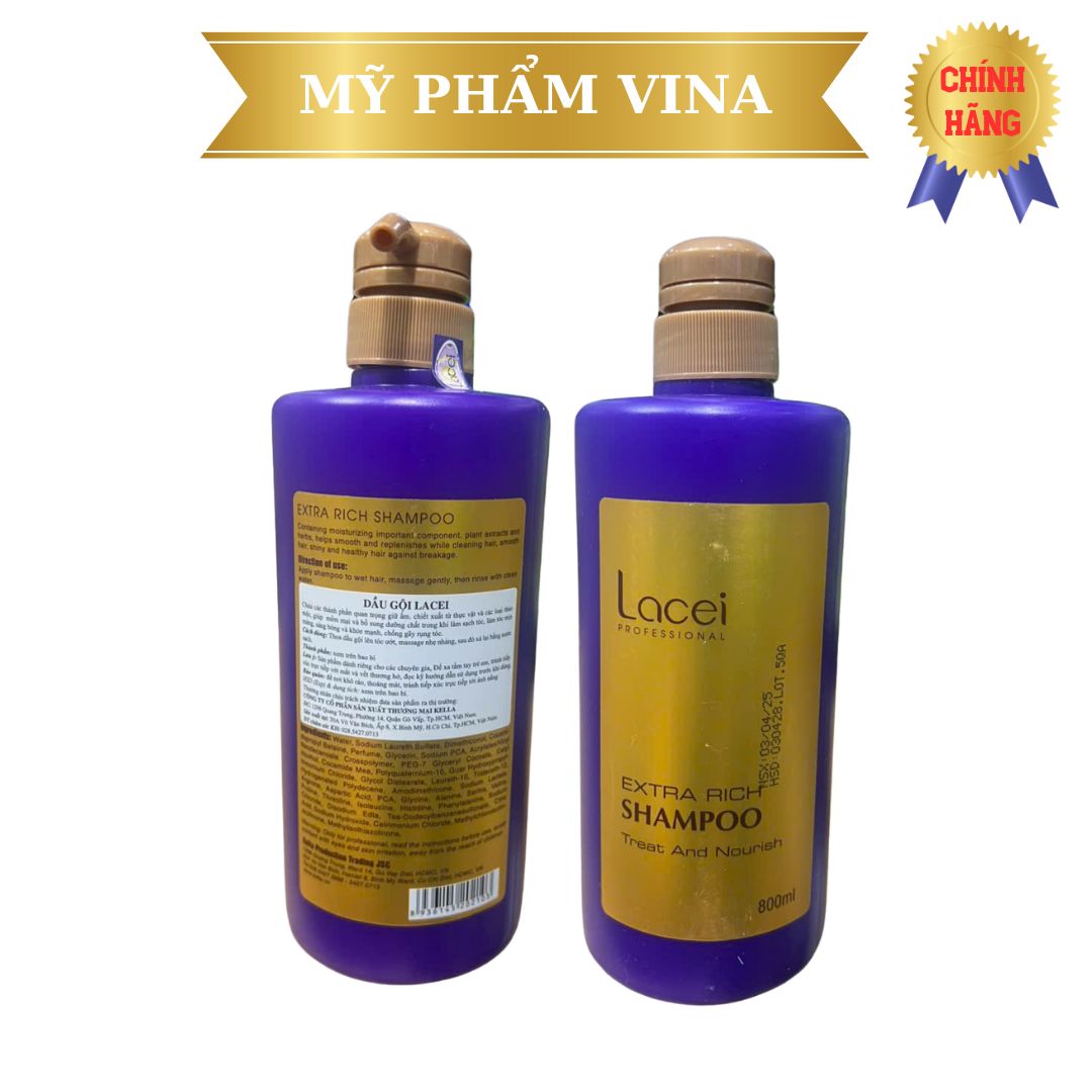 DẦU GỘI LACEI EXTRA RICH DƯỠNG ẨM CHO TÓC KHÔ 800ML  (MÀU TÍM) 2