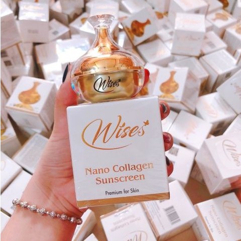 Kem Chống Nắng Che Khuyết Điểm WISE Nano Collagen Sunscreen 12g