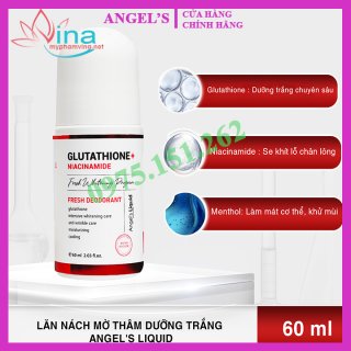 Lăn nách dưỡng trắng da sạch thâm Angel Liquid Glutathione Niacinamide Fresh Deodorant 60ml 1
