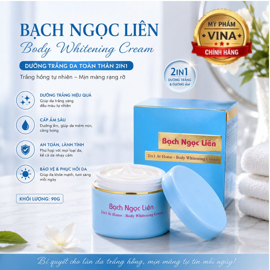 Kem dưỡng trắng da toàn thân 2 In 1 tại nhà Bạch Ngọc Liên – Body Whitening 2 in 1 At Home (90g) 1
