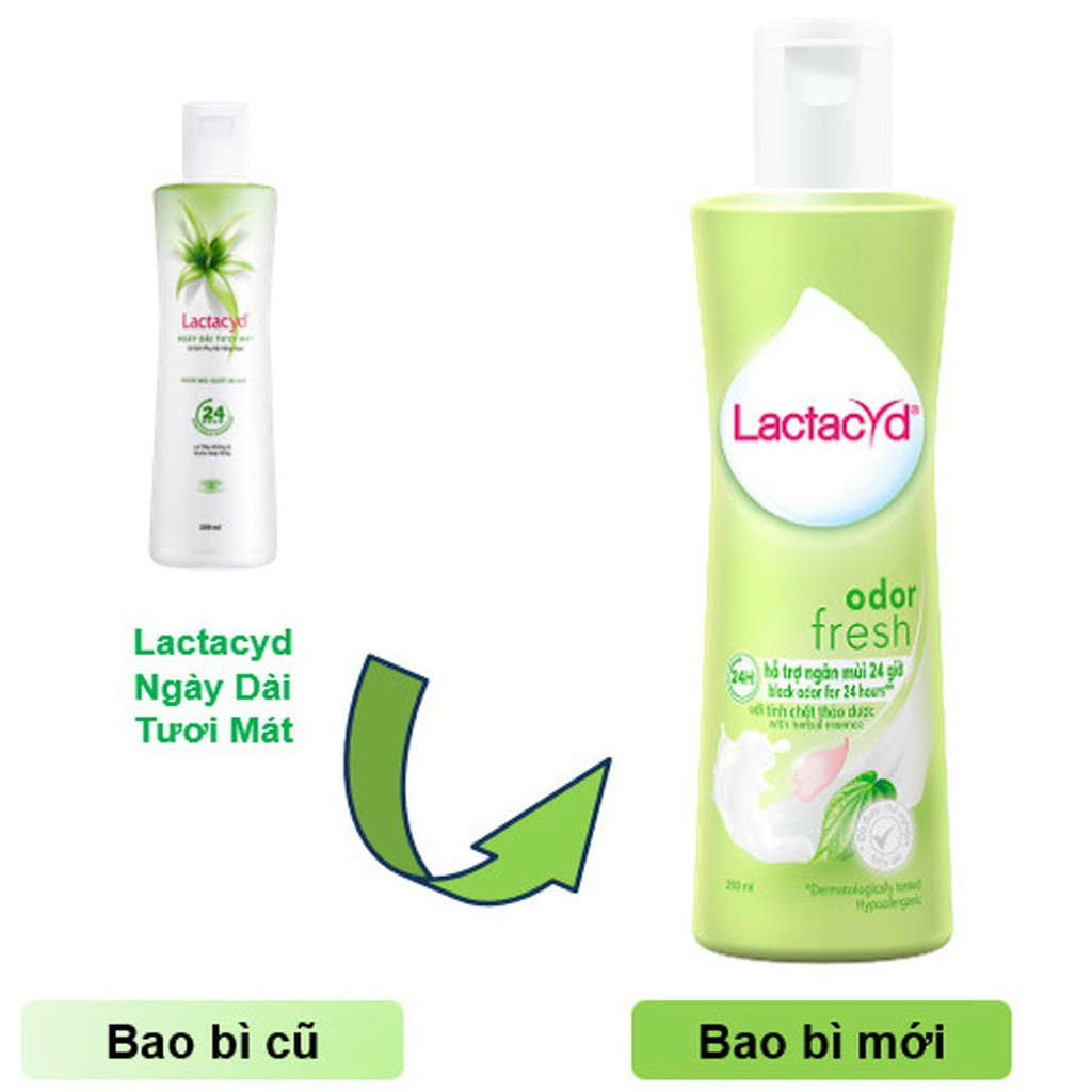 Dung dịch vệ sinh phụ nữ Lactacyd odor fresh Trầu Không - Giúp bảo vệ, giữ ẩm, ngăn mùi vùng nhạy cảm 250ml 1