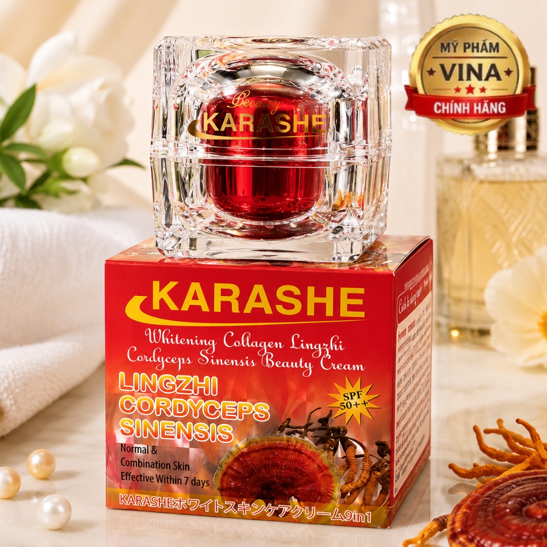 KEM KARASHE COLLAGEN LINH CHI, ĐÔNG TRÙNG HẠ THẢO 9 IN 1 CAO CẤP 25GR 1