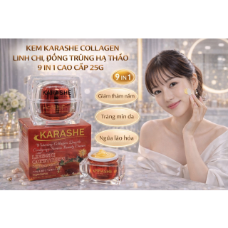 KEM KARASHE COLLAGEN LINH CHI, ĐÔNG TRÙNG HẠ THẢO 9 IN 1 CAO CẤP 25GR