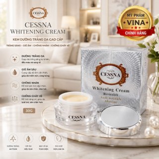 Kem dưỡng trắng da, giữ ẩm, chống nhăn, chảy xệ Cessna Whitening Cream - Bạc - 30g