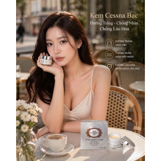 Kem dưỡng trắng da, giữ ẩm, chống nhăn, chảy xệ Cessna Whitening Cream - Bạc - 30g