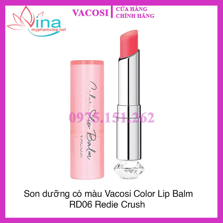Son Dưỡng Môi Vacosi Color Lip Balm RD06 - Redie Crush - Màu Đỏ 3g 2