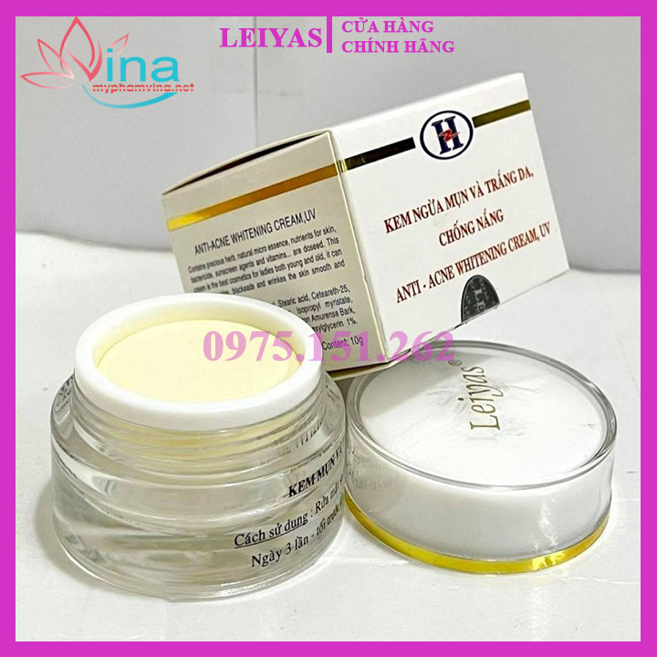Kem Leiyas ngừa Mụn và Trắng da, Chống nắng - 10g