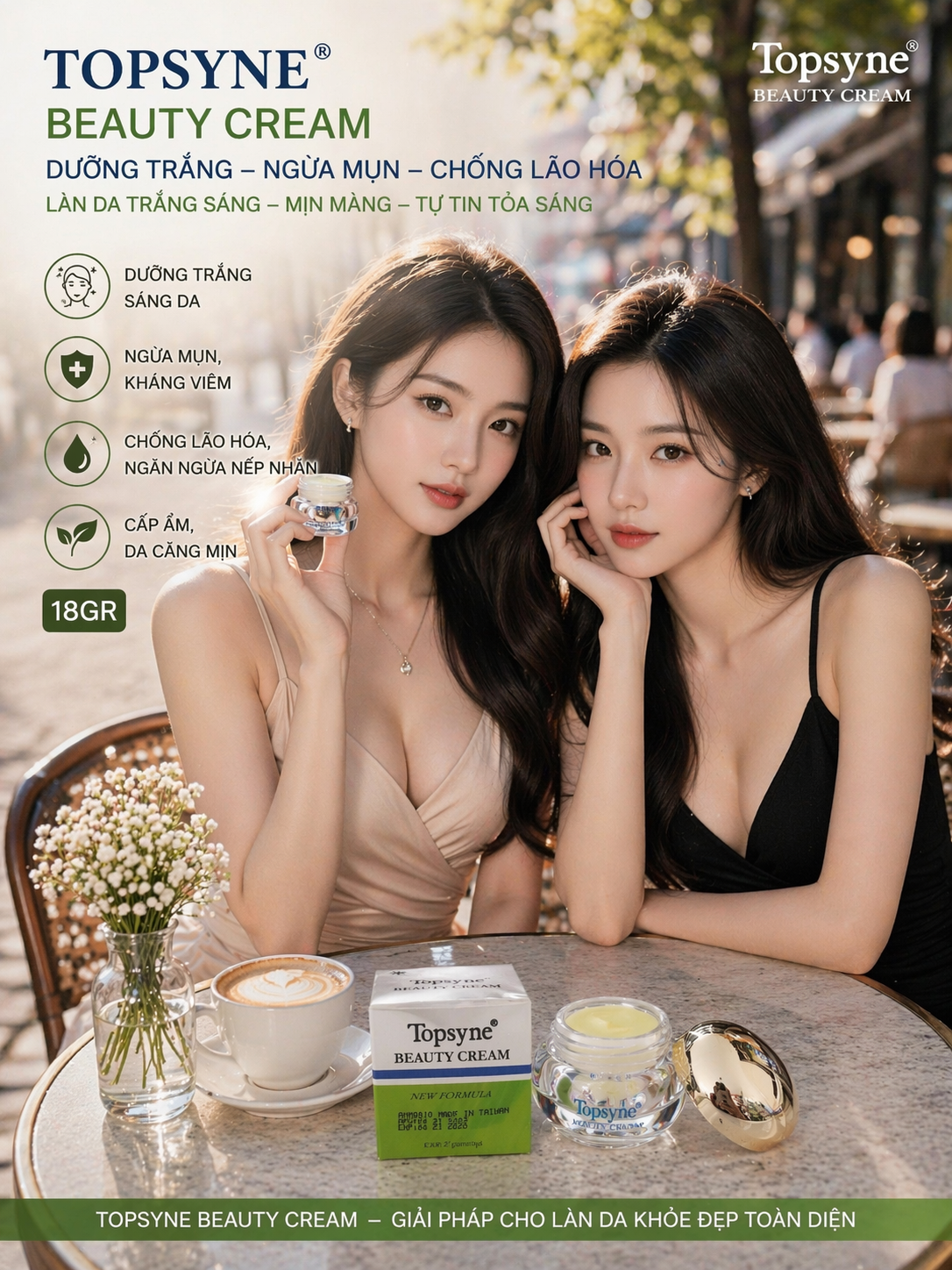 Kem dưỡng trắng da TOPSYNE 18gr 2