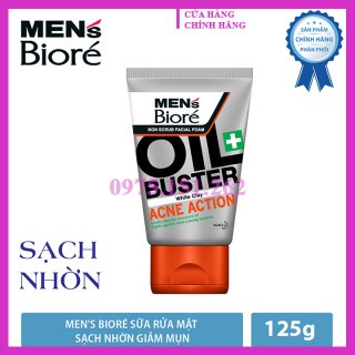 Sữa rửa mặt sạch nhờn Men Biore Oil Buster Acnes Action 125g 2