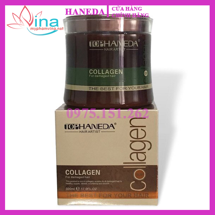 Kem ủ tóc Top Haneda Collagen for Demaged hair mask phục hồi siêu mượt 500ml