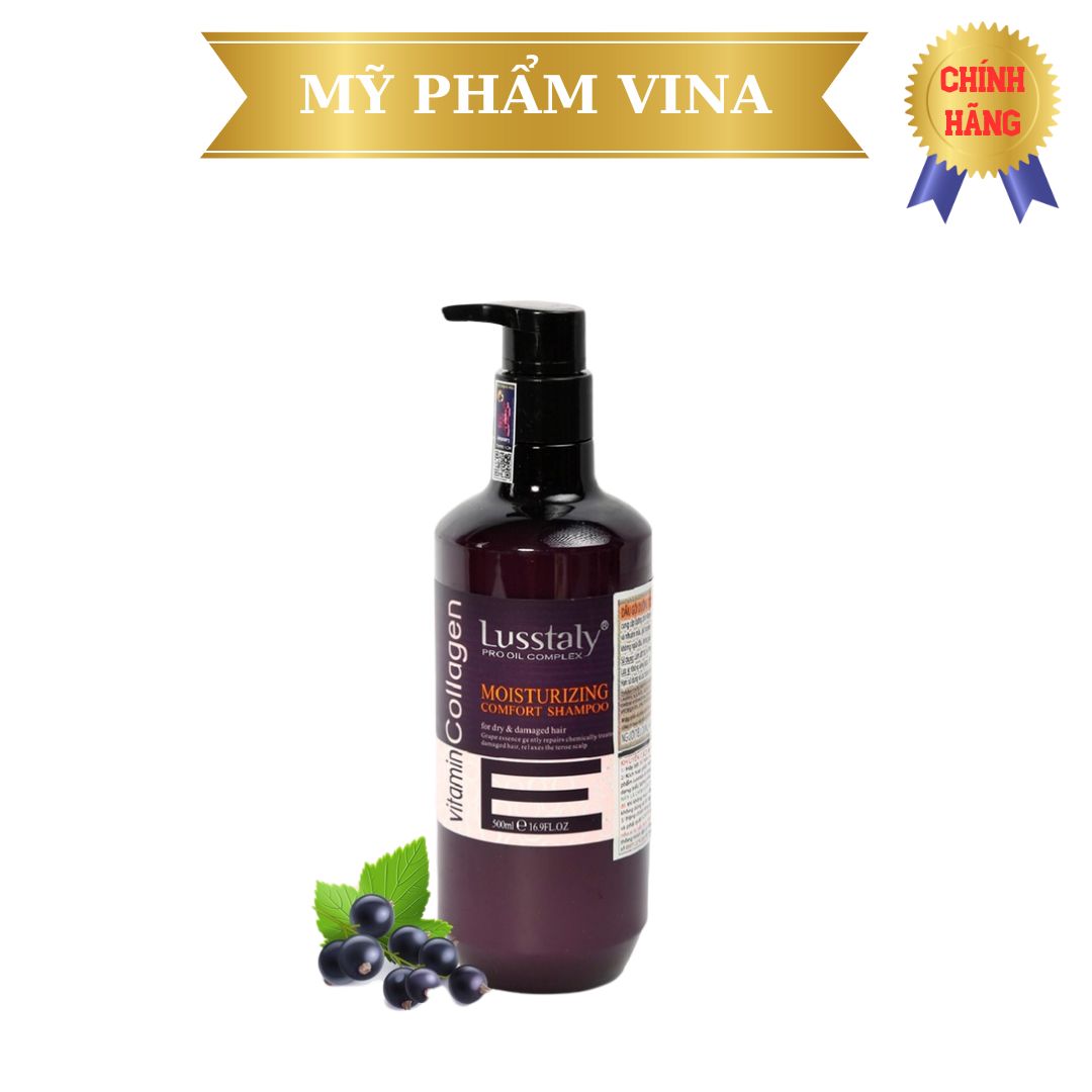 Dầu gội Lusstaly collagen vitamin E phục hồi ngăn ngừa rụng tóc 500ml