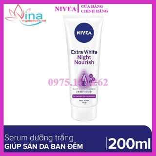 Tinh Chất Dưỡng Thể Trắng Da Nivea Extra White Night Nourish Body Serum -  Ban Đêm 200ml 1