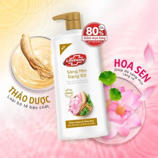 Sữa Tắm Detox Và Sạch Sâu Khỏi Bụi Mịn Pm2.5 Lifebuoy Detox Thảo Dược & Hoa Sen 800gr