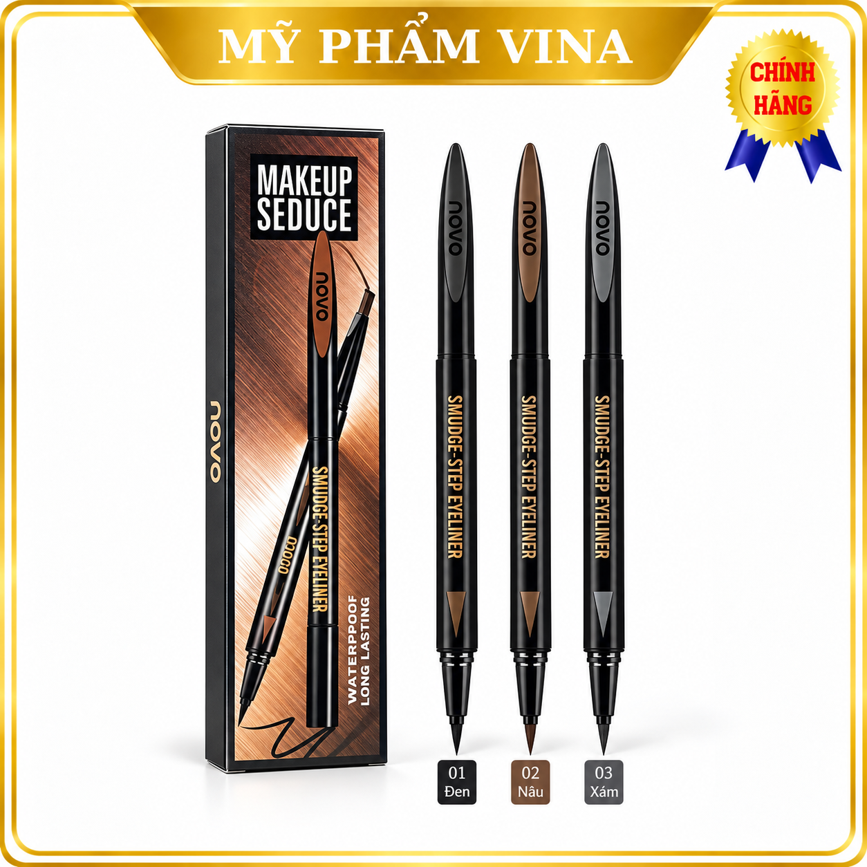 Chì Kẻ Mày 2in1 NoVo Makeup Seduce (KẺ MÀY + KẺ MẮT) 2
