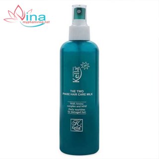 Xịt dưỡng 2 lớp cao cấp chống nhiệt cao Kella The Two Phase Hair Care Milk 250ml