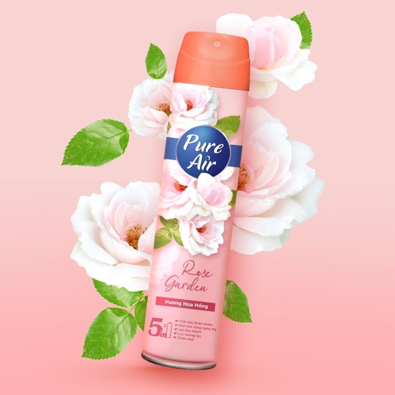 NƯỚC XỊT PHÒNG PURE AIR HƯƠNG HOA HỒNG 280ML 2