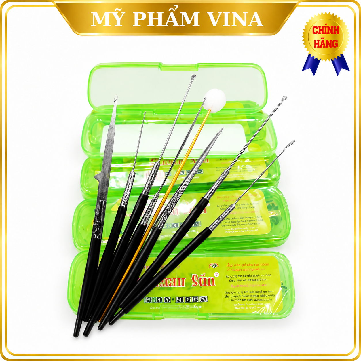 Bộ dụng cụ lấy ráy tai móc ráy tai Thanh Sơn 8 món kèm hộp nhựa 1