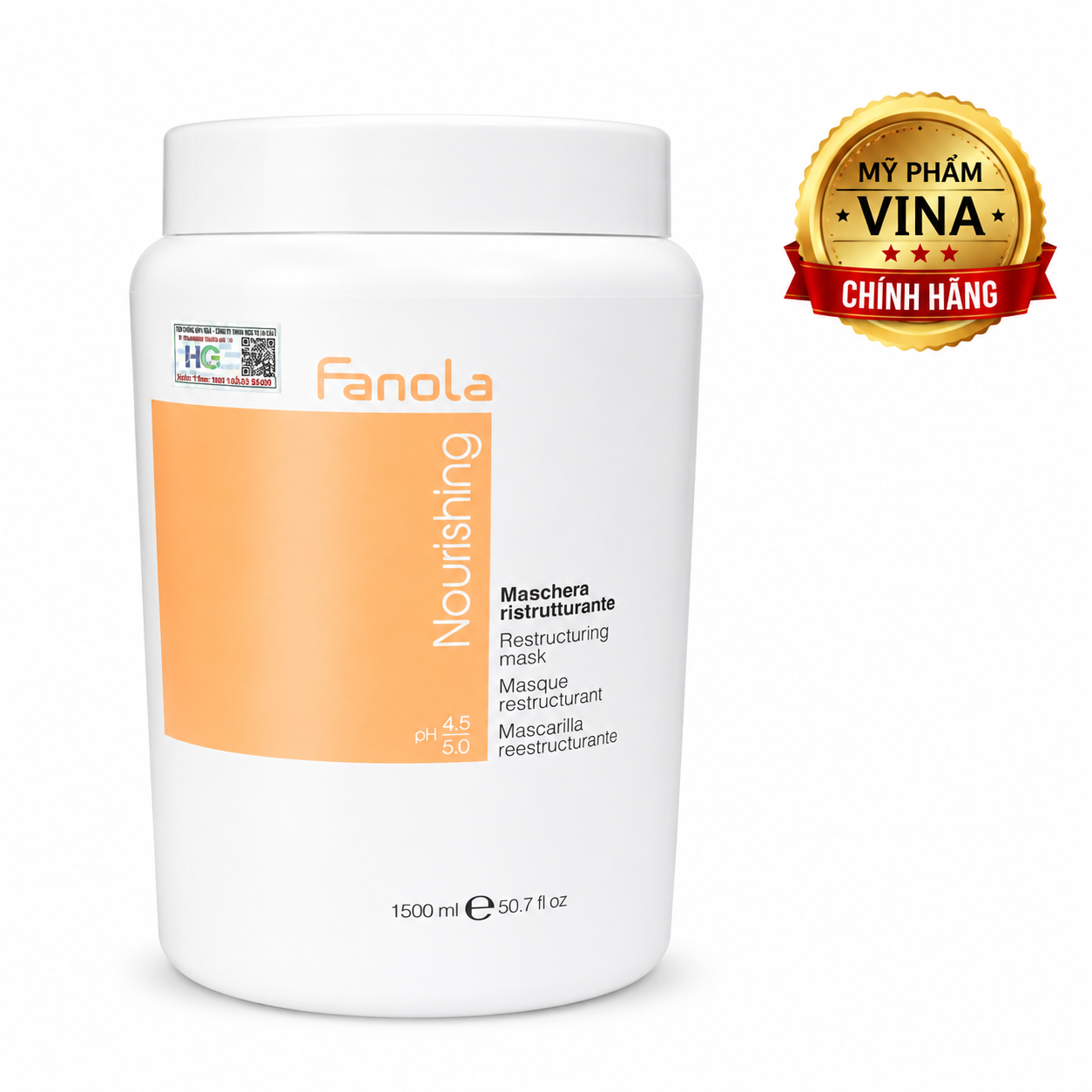 Hấp dầu Fanola Nutricare phục hồi tóc hư tổn 1500ml 1