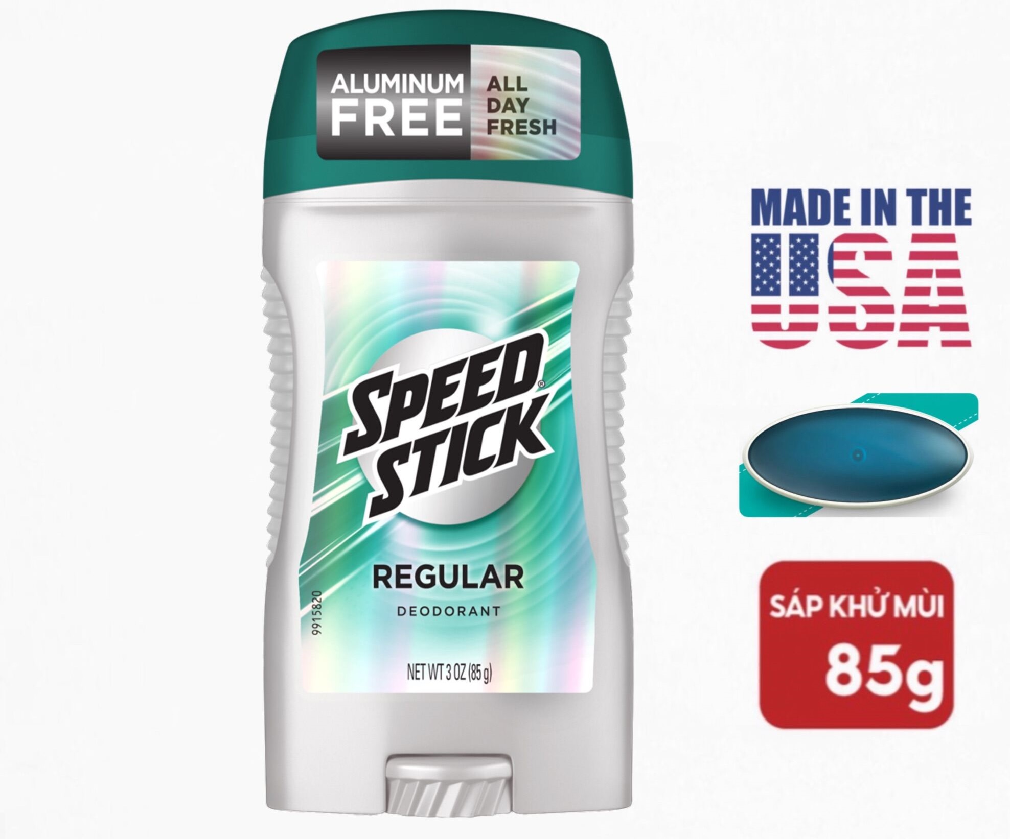 Lăn khử mùi nam dạng sáp Speed Stick Deodorant Regular for Men Aluminum Free 85g (Mỹ) 1