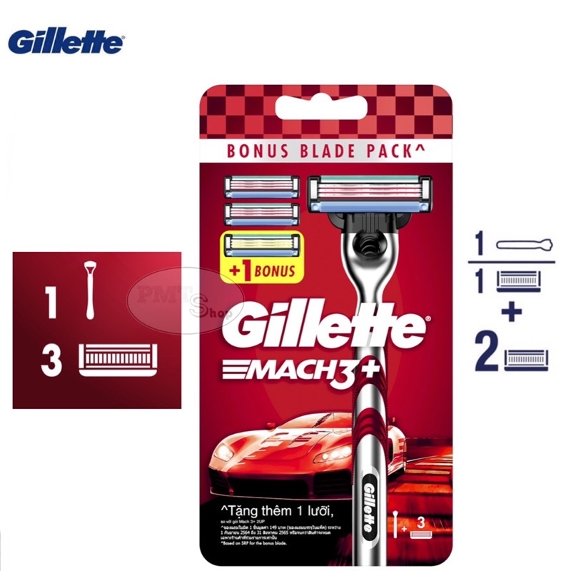 Dao Cạo Râu Gillette Mach3+ Classic (1 Cán + 3 Lưỡi)