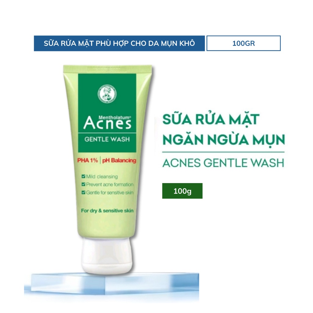 Gel rửa mặt Acnes Gentle Wash ngăn ngừa mụn phu hợp cho da khô và da nhạy cảm 100ml 2