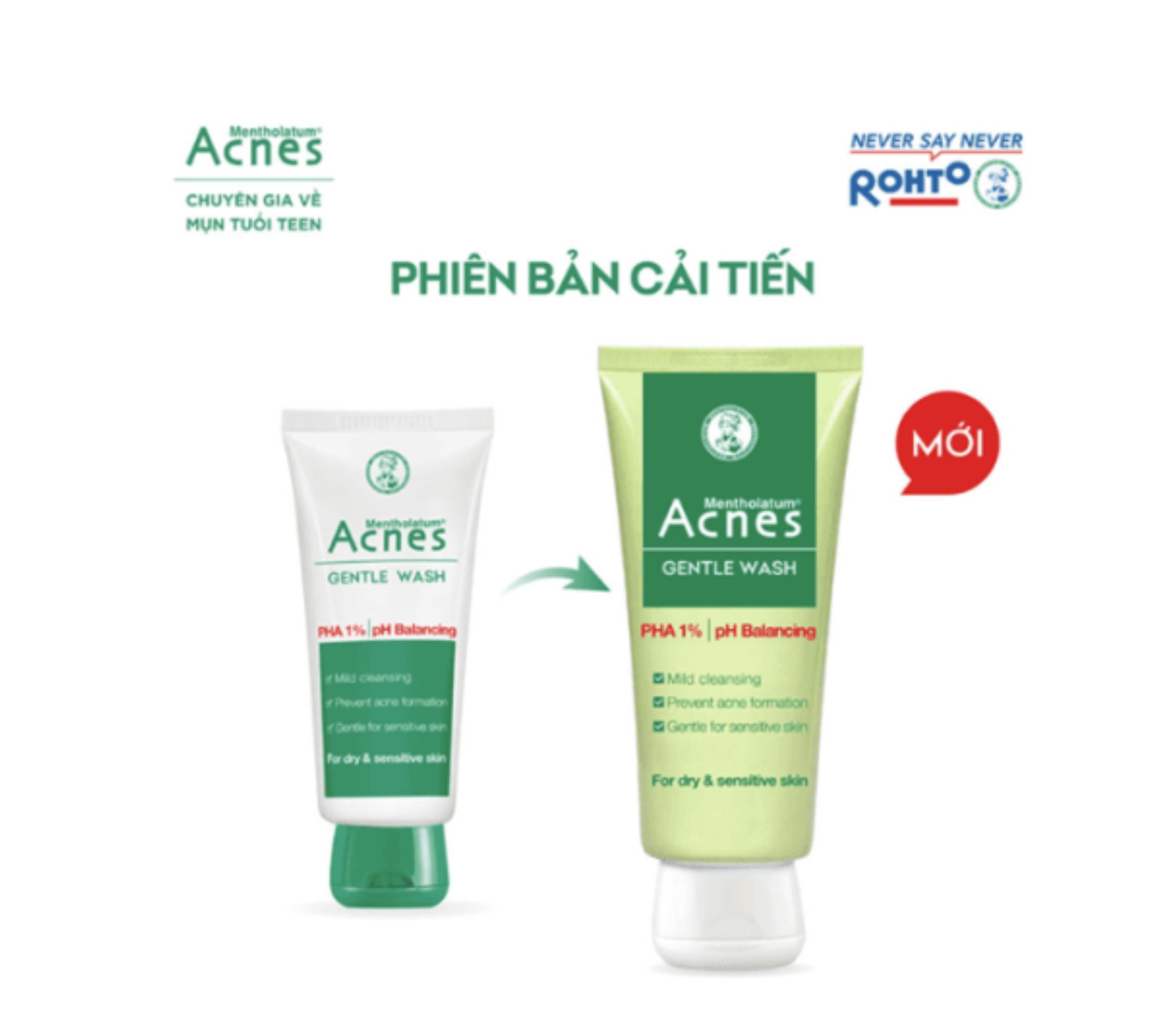 Gel rửa mặt Acnes Gentle Wash ngăn ngừa mụn phu hợp cho da khô và da nhạy cảm 100ml 1