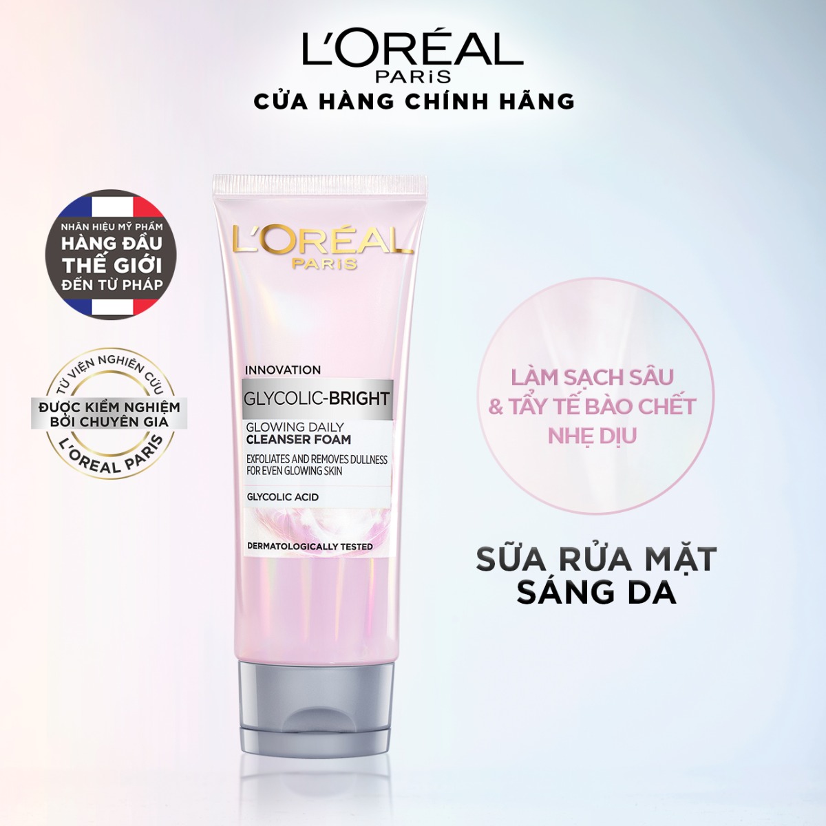 Sữa Rửa Mặt Sáng Da Loreal Glycolic-Bright Glowing Daily Cleanser Foam (100ml) 1