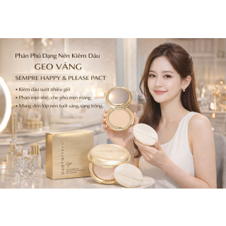 Phấn Phủ Geo Lamy Catalina Geo Pact Hộp Màu Vàng Hàn Quốc