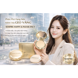 Phấn Phủ Geo Lamy Catalina Geo Pact Hộp Màu Vàng Hàn Quốc