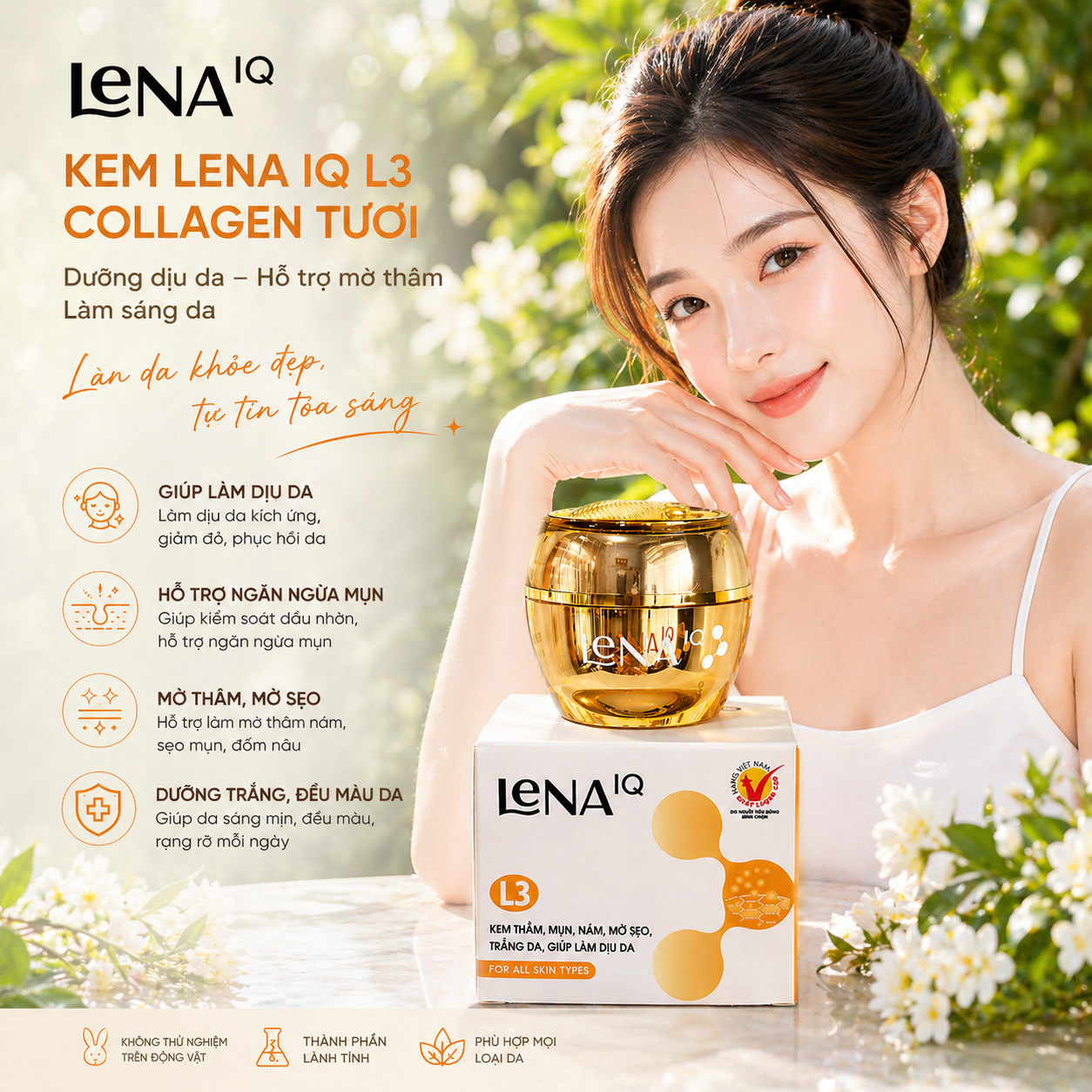 Kem LENA-IQ L3 mụn - Thâm - Nám - Mờ sẹo - Trắng da - Làm dịu da 12GR 2