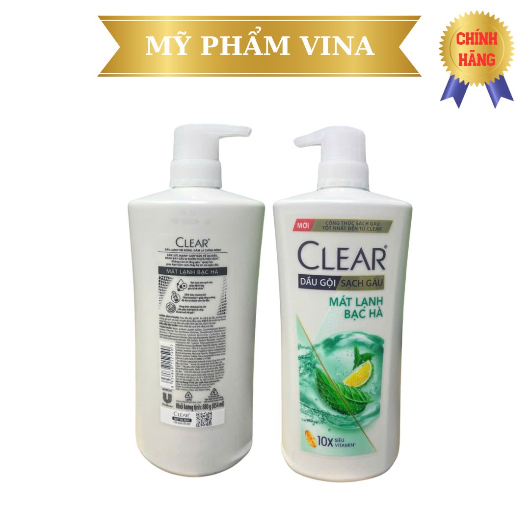 Dầu Gội Clear Sạch Gàu Mát Lạnh Bạc Hà 900gr 2