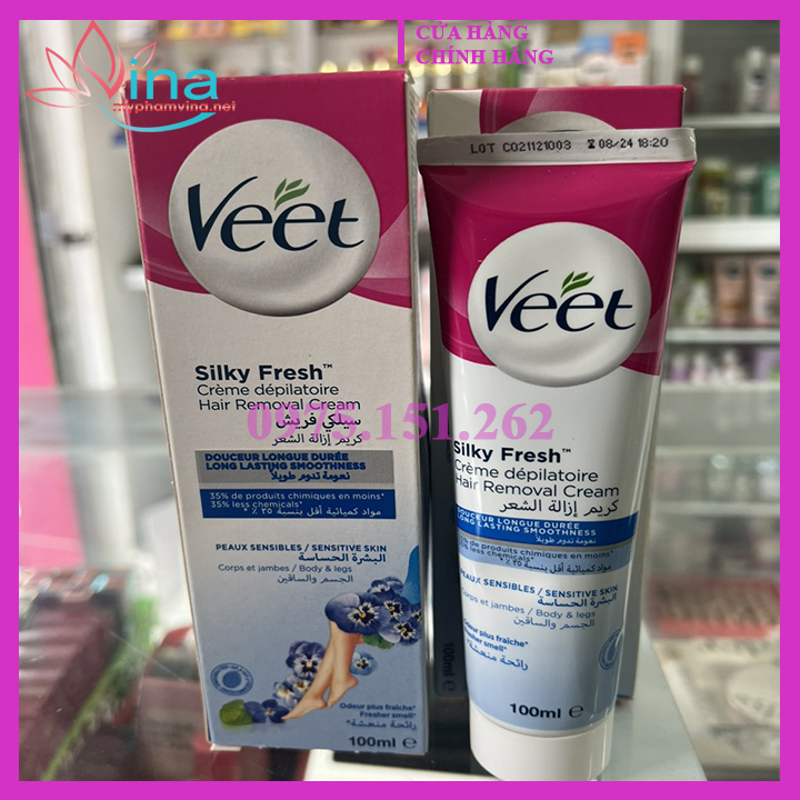 Kem tẩy lông Veet Silky Fresh Hair Removal Cream Sensitive Skin 100ml |  