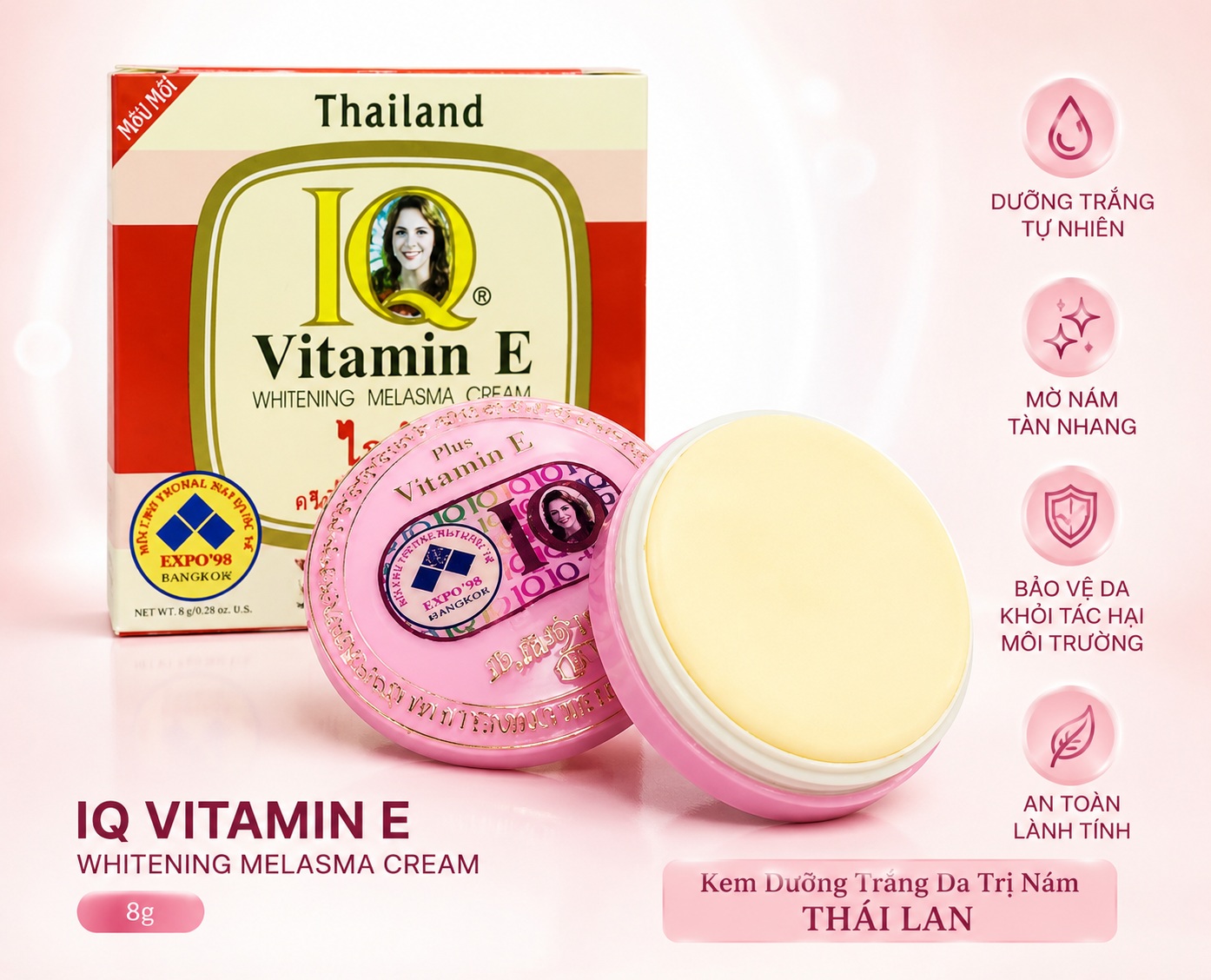 Kem Dưỡng Trắng Da Thái Lan IQ Vitamin E - 8g 1