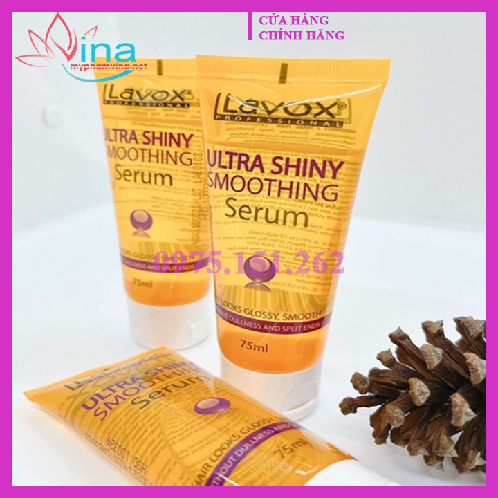 Serum Huyết Thanh Dưỡng Bóng Tóc Lavox Ultra Shiny Smotothing Serum 75ml (TUÝP VÀNG)