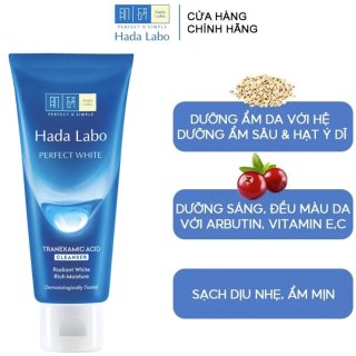 Kem rửa mặt trắng da tối ưu Hada Labo Perfect White (80g)