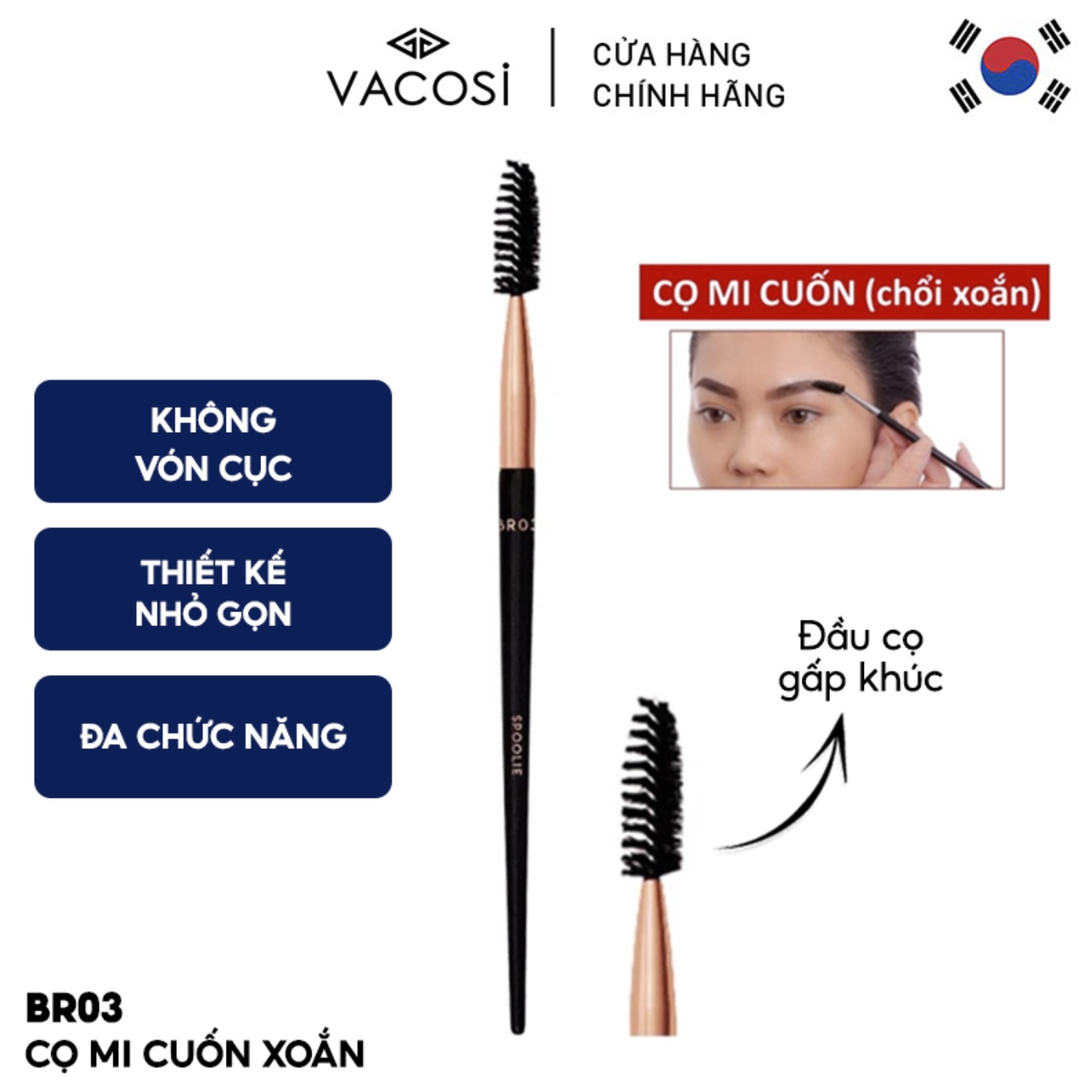 CỌ MI CUỐN XOẮN VACOSI BROW LASH BRUSH BR03