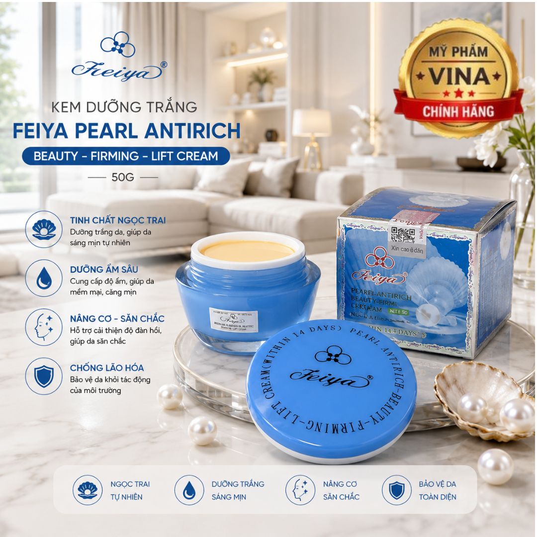 KEM DƯỠNG TRẮNG FEIYA PEARL ANTIRICH - BEAUTY - FIRMING - LIFT CREAM - 50G 1