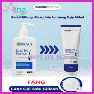 Dầu gội dược liệu BIO CARE PHARMA Santal 300 Shampoo 200ml - giảm gàu, nấm ngứa da đầu 