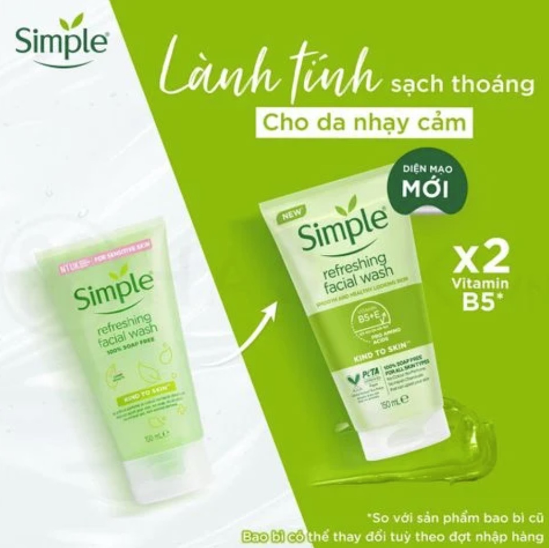 Sữa Rửa Mặt Simple Refreshing Facial Wash - 150ml 1