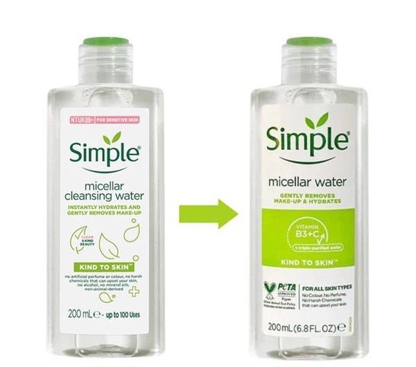 Nước tẩy trang Simple Kind to Skin Micellar Cleansing Water 200ml