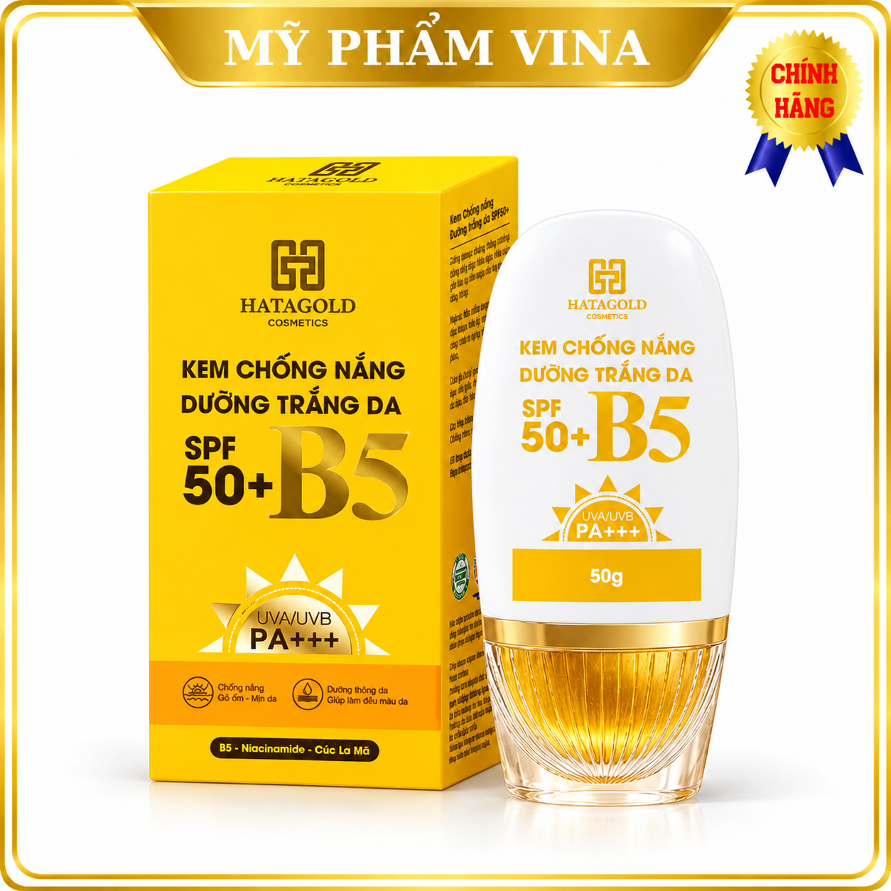 Kem Chống Nắng  Hatagold B5 Chống Nắng Dưỡng Sáng Da Spf 50+ B5 Uva/Uvb Pa+++ 50g 1