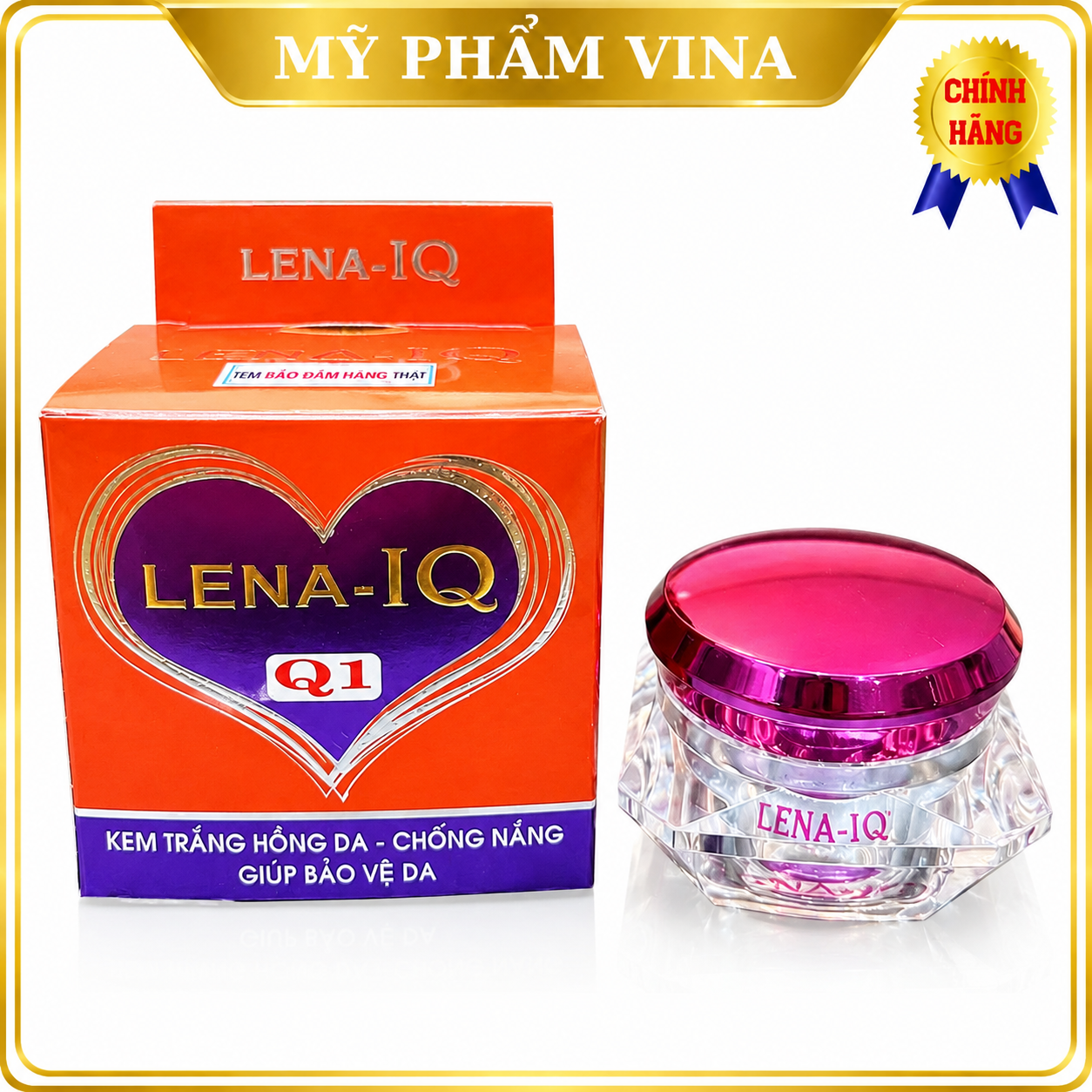 Kem LENA-IQ Q1 dưỡng trắng - Hồng da - Chống nắng - Lão hóa - Bảo vệ da (15g) 2