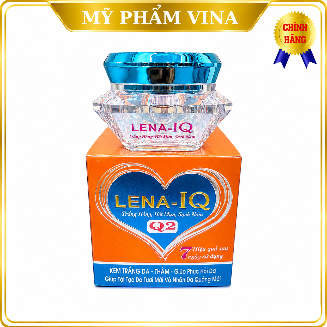 Kem LENA-IQ Q2 dưỡng trắng - Thâm - Giúp phục hồi - Tái tạo da - Nhăn da quầng mắt 15gr 2