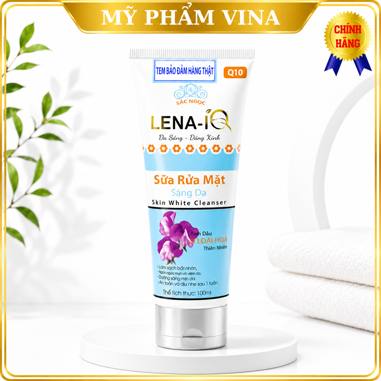 Sữa rửa mặt sáng da LENA-IQ Q10 (100ml) 1