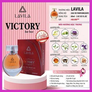 [ Mua 1 Tặng 1] Nước hoa nữ Lavila Victory EDP 60ml - Tặng Nước hoa nữ 12ml