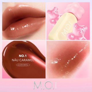 Son tint bóng M.O.I Gummy Lip Tint 3g cấp ẩm giúp môi căng mọng trendy - #1. Caramel | Nâu Caramel 1