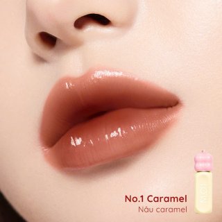 Son tint bóng M.O.I Gummy Lip Tint 3g cấp ẩm giúp môi căng mọng trendy - #1. Caramel | Nâu Caramel 2