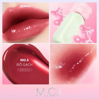 Son tint bóng M.O.I Gummy Lip Tint 3g cấp ẩm giúp môi căng mọng trendy - #5. Orange | Đỏ Cam Gạch 1