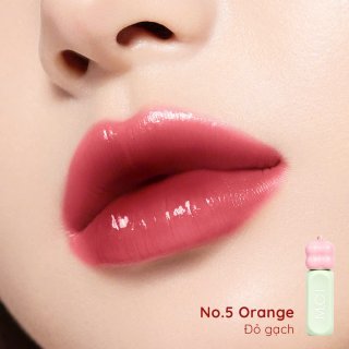 Son tint bóng M.O.I Gummy Lip Tint 3g cấp ẩm giúp môi căng mọng trendy - #5. Orange | Đỏ Cam Gạch 2